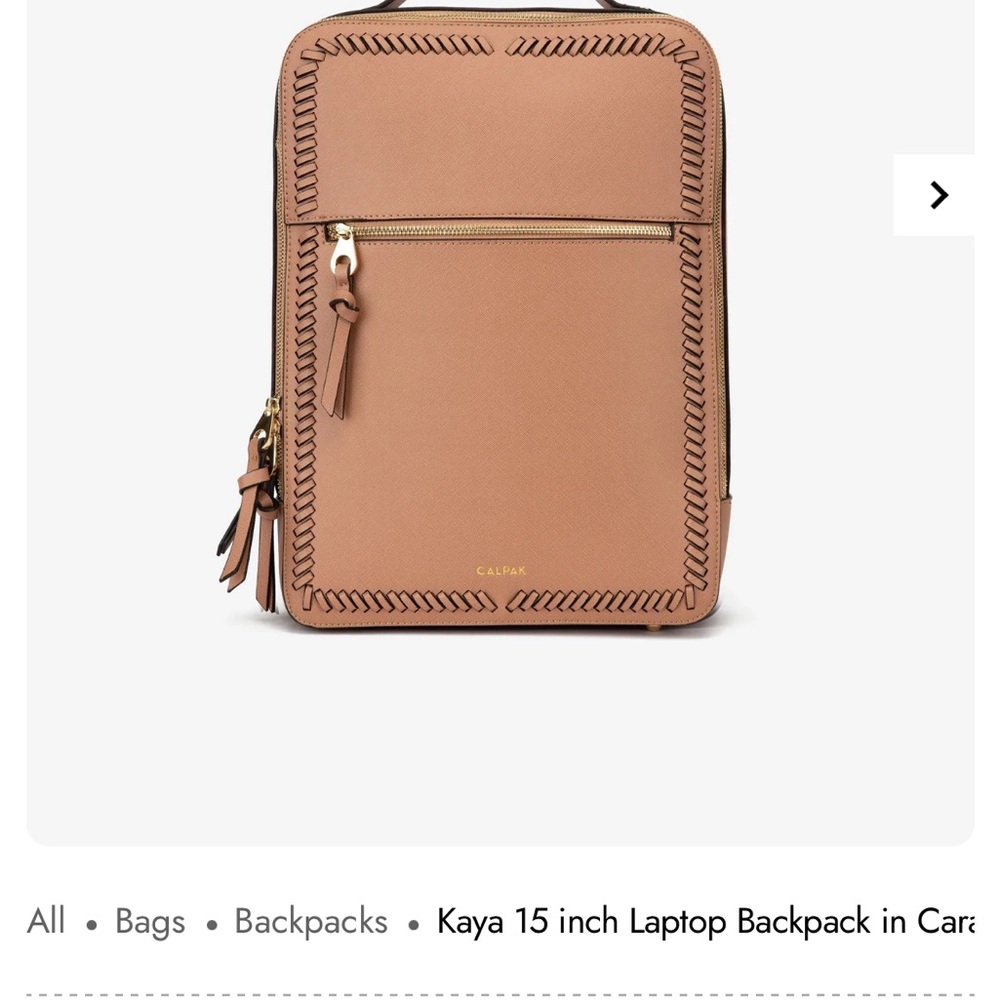 Calpak Caramel Laptop Backpack